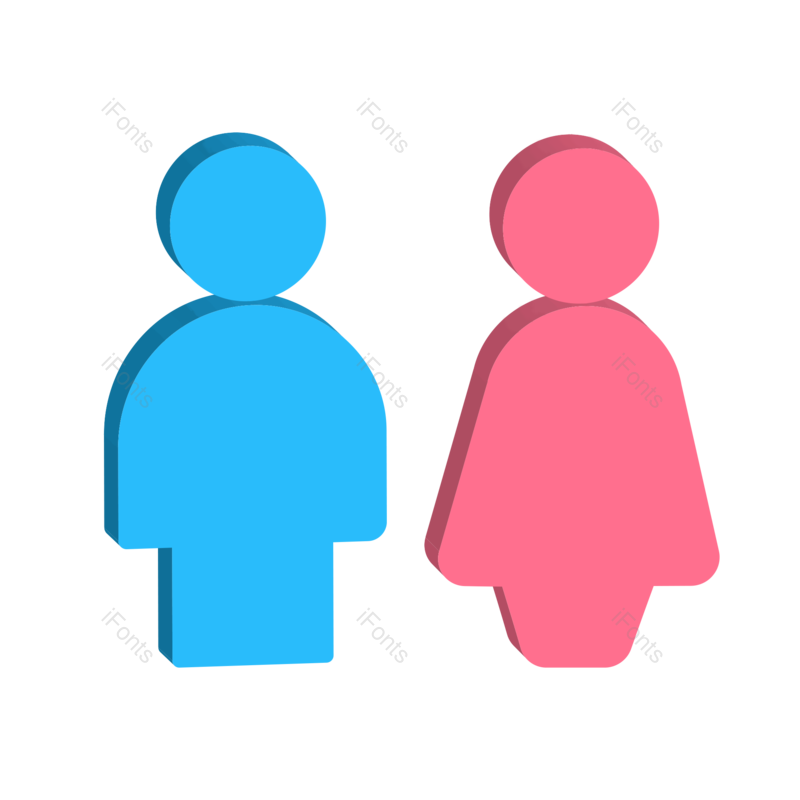 图标图片,立体元素,洗手间PNG,男女免抠素材